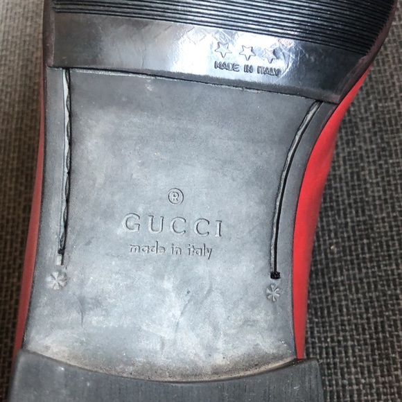 GUCCI RED LEATHER LOAFERS main image 6